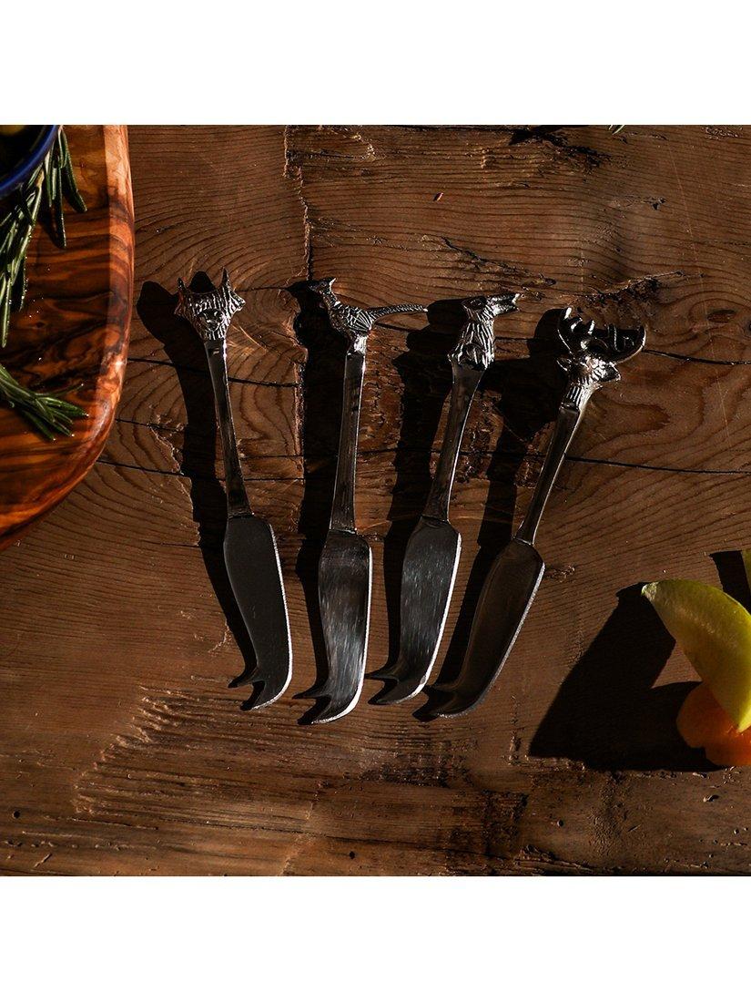 Selbrae House mini cheese knives set of 4 with animal motifs (British brand)