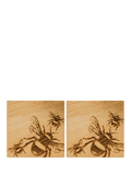 Selbrae House Bee oak coasters set of 2 natural (British brand)