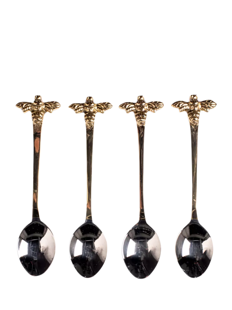 Selbrae House gold bee stainless steel spoons set of 4 (British brand)