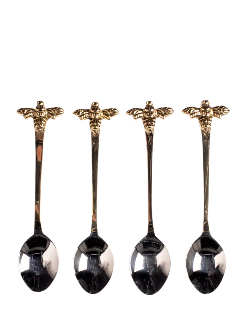 Selbrae House gold bee stainless steel spoons set of 4 (British brand)