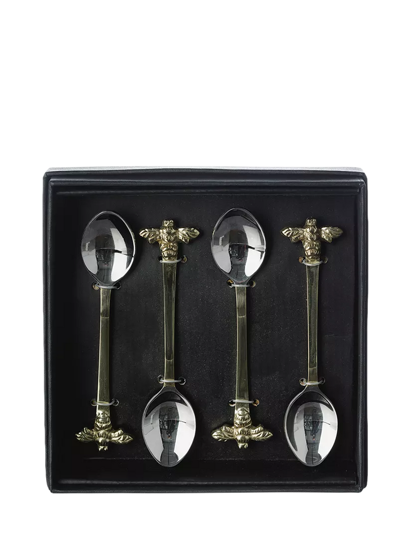 Selbrae House gold bee stainless steel spoons set of 4 (British brand)