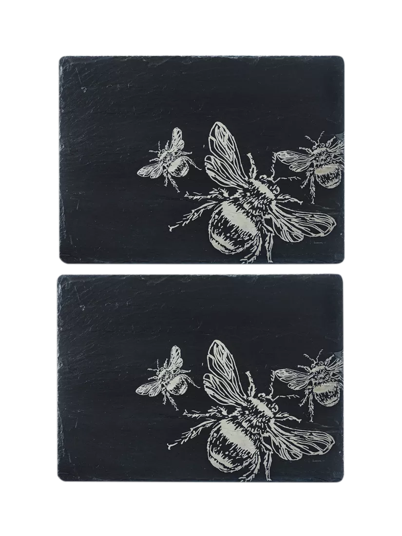 Selbrae House bee slate placemats set of 2 (British brand)
