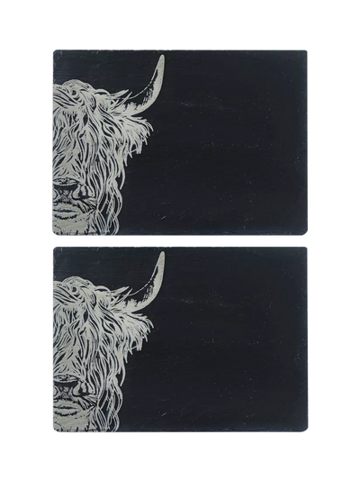 John Lewis Selbrae House Highland Cow Slate Placemat Set of 2- Buy online at McGrocer