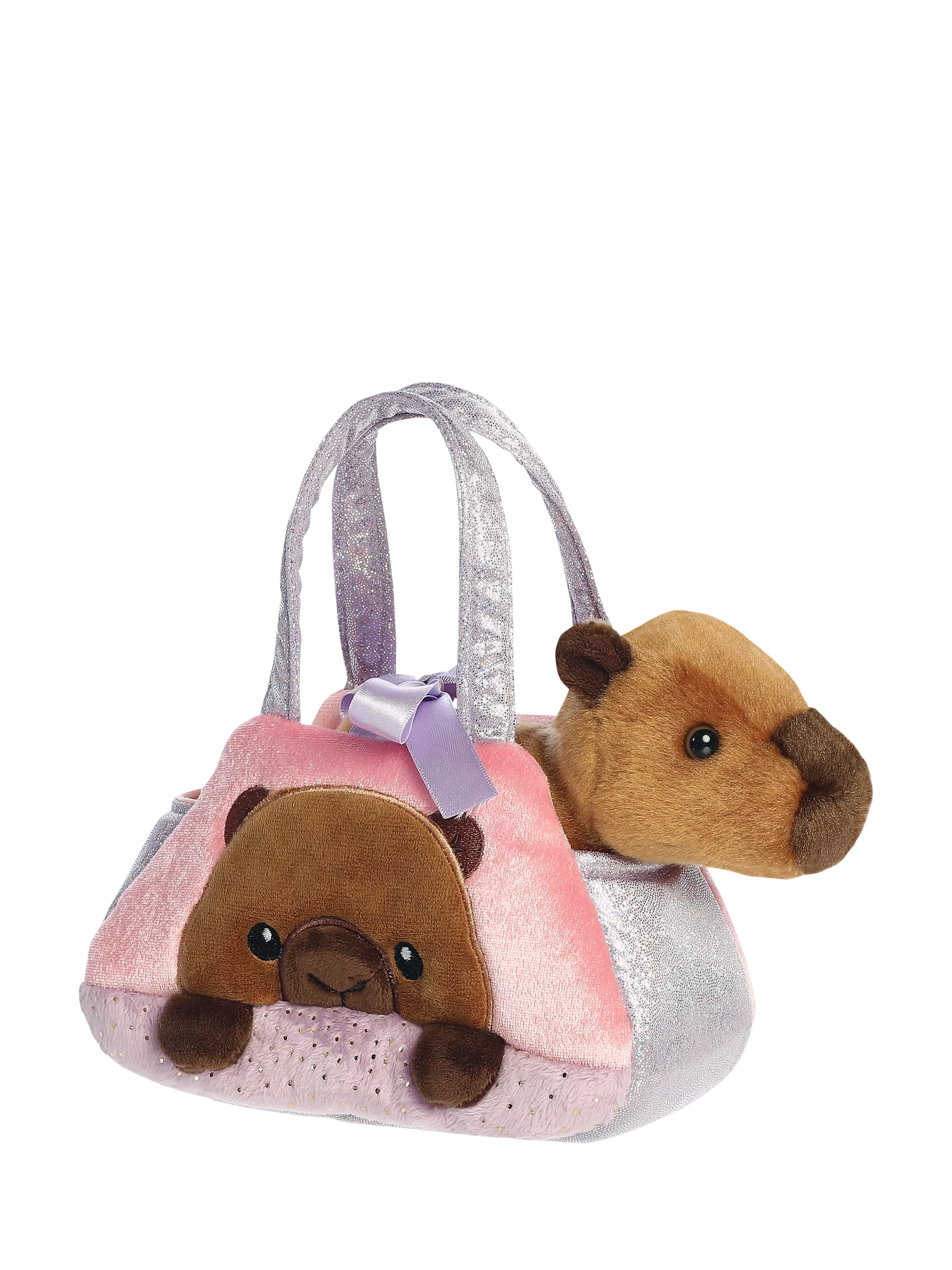 Aurora World Fancy Pals Peekaboo Capybara Soft Toy, Brown/Pink
