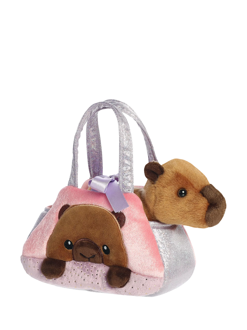 Aurora World Fancy Pals Peekaboo Capybara Soft Toy, Brown/Pink