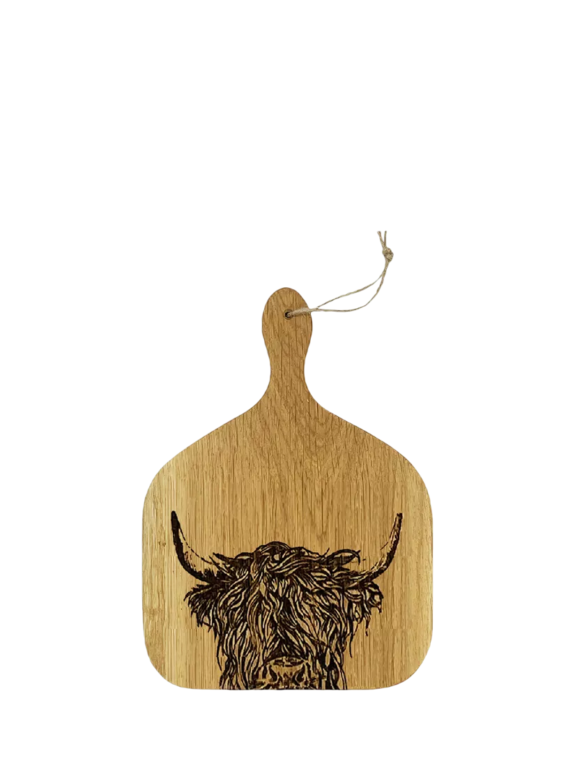 Selbrae House Highland Cow oak paddle board 35cm (British brand)