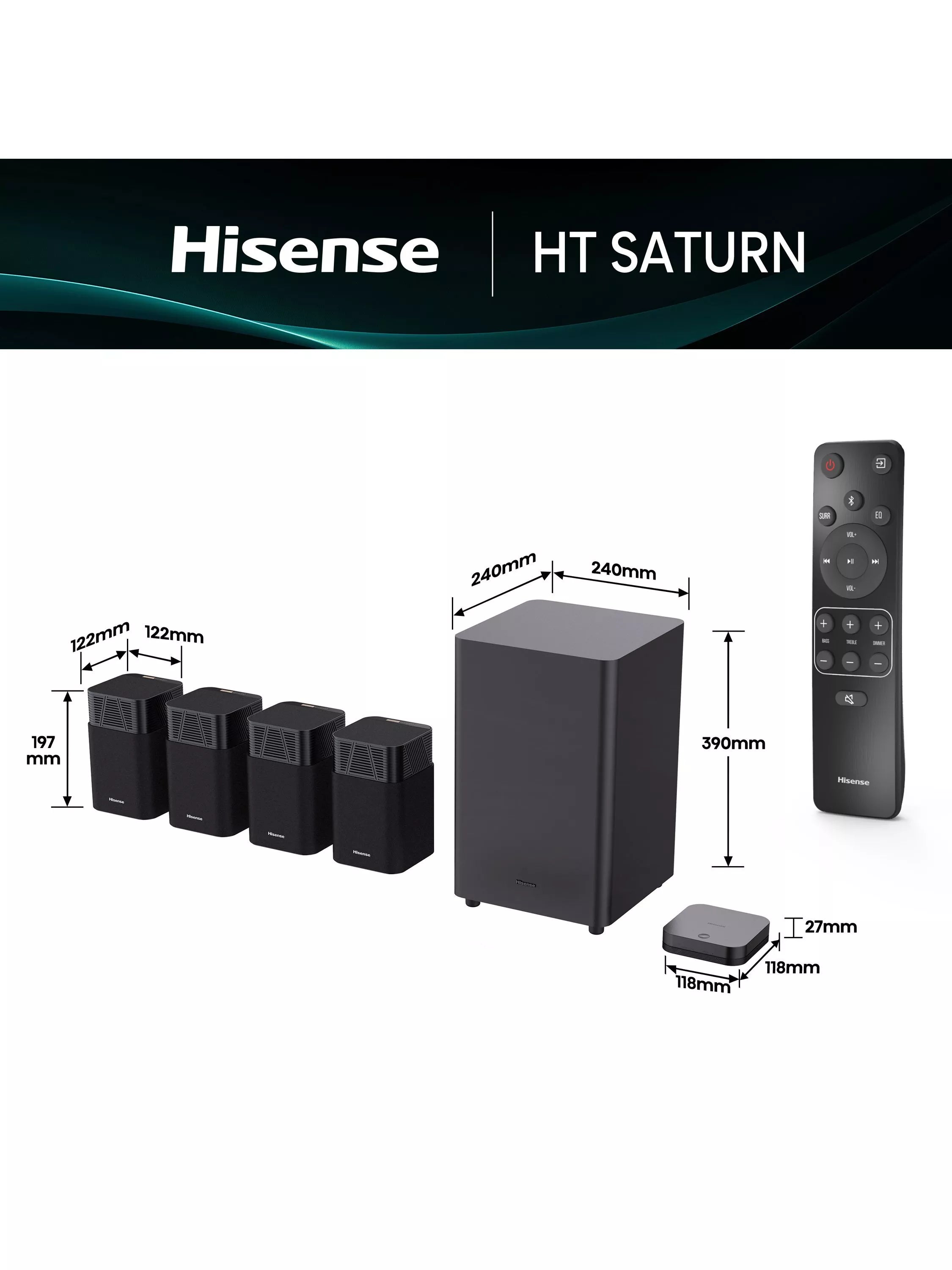 Hisense HT Saturn home theatre sound system black - British product
