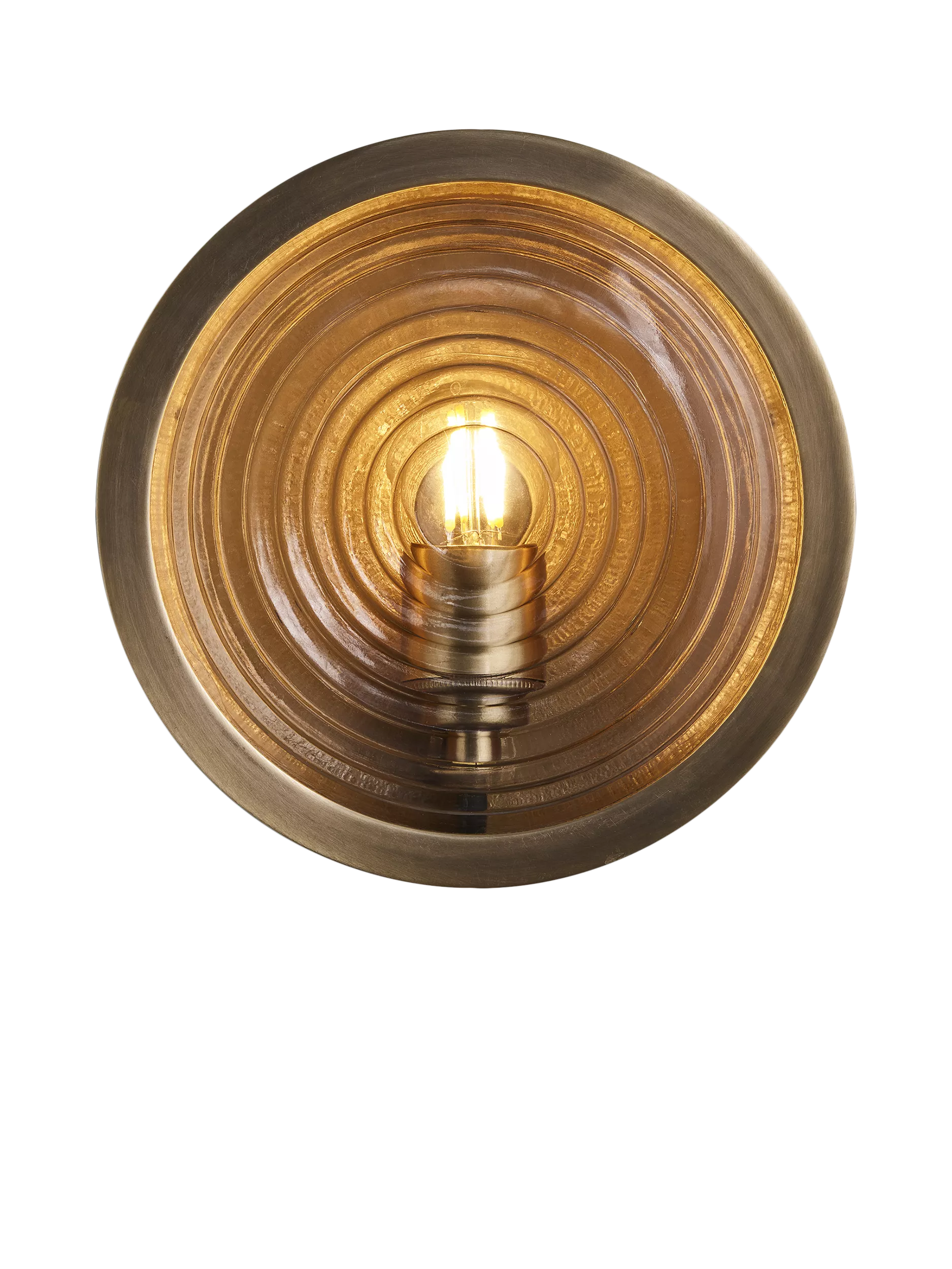 Industville bulkhead wall light brass ripple glass - British product