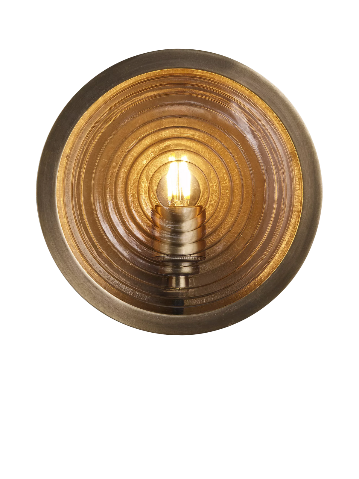 Industville bulkhead wall light brass ripple glass - British product