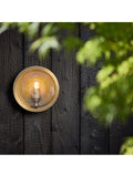 Industville bulkhead wall light brass ripple glass - British product