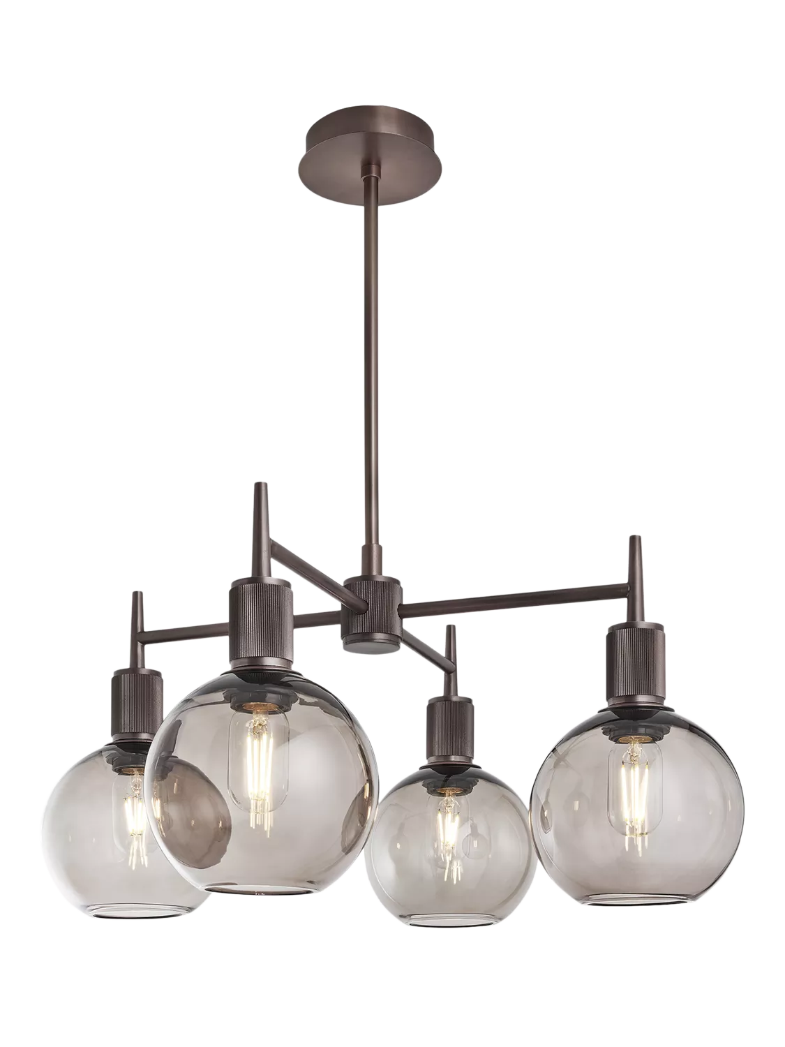 Industville Henley 4-arm globe pendant light satin finish (British brand)