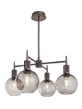 Industville Henley 4-arm globe pendant light satin finish (British brand)