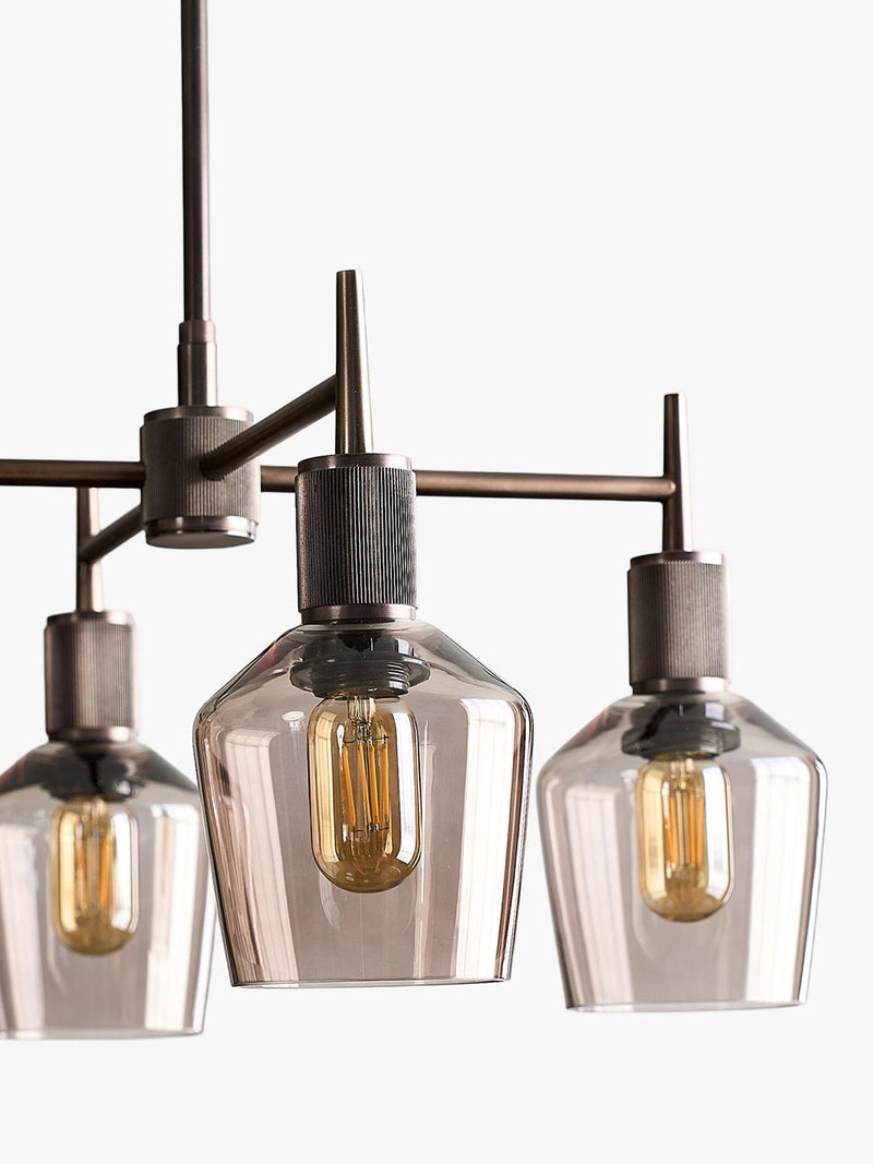 Industville pendant light 4-arm schoolhouse shade (British brand)