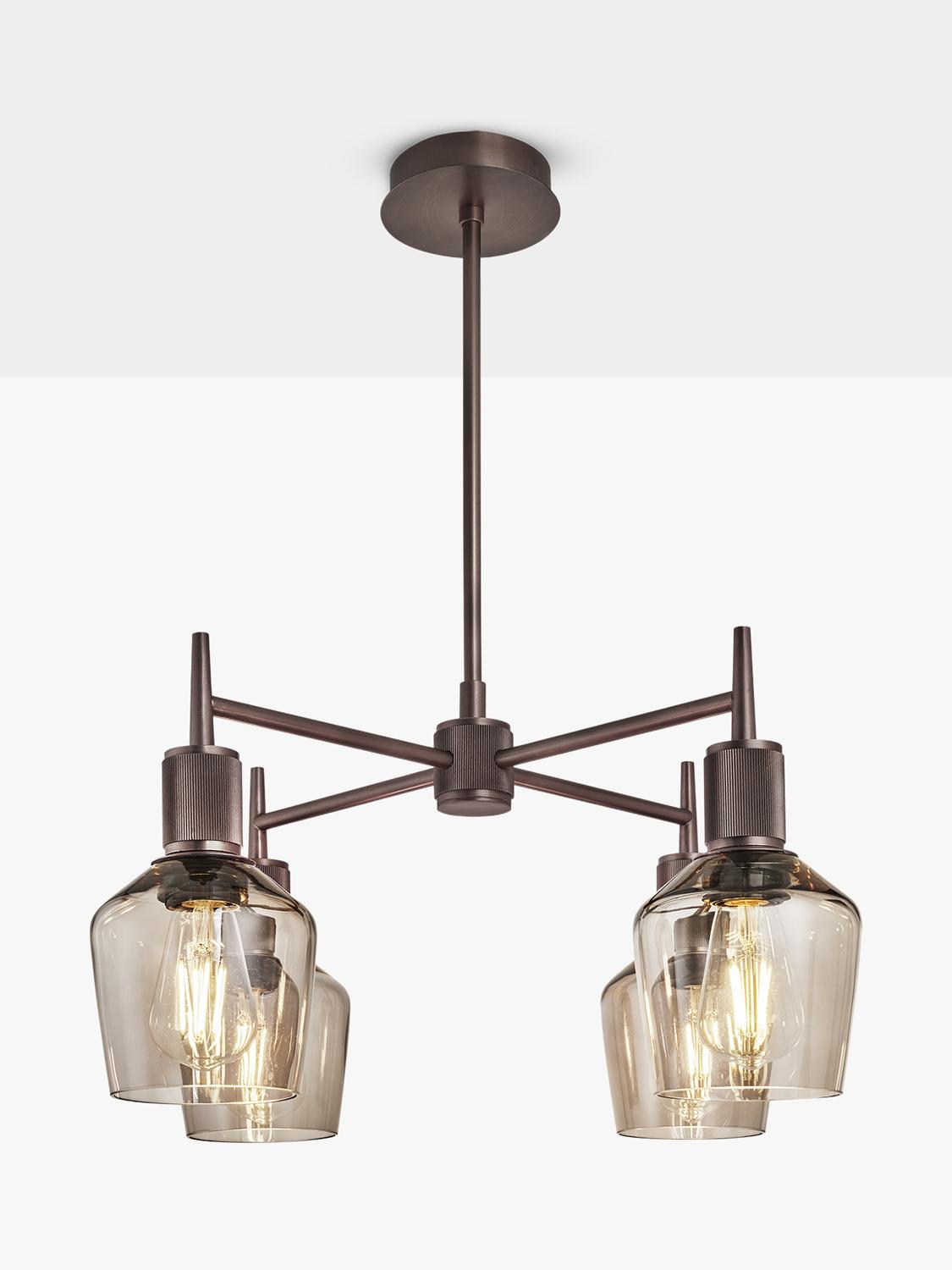 Industville pendant light 4-arm schoolhouse shade (British brand)