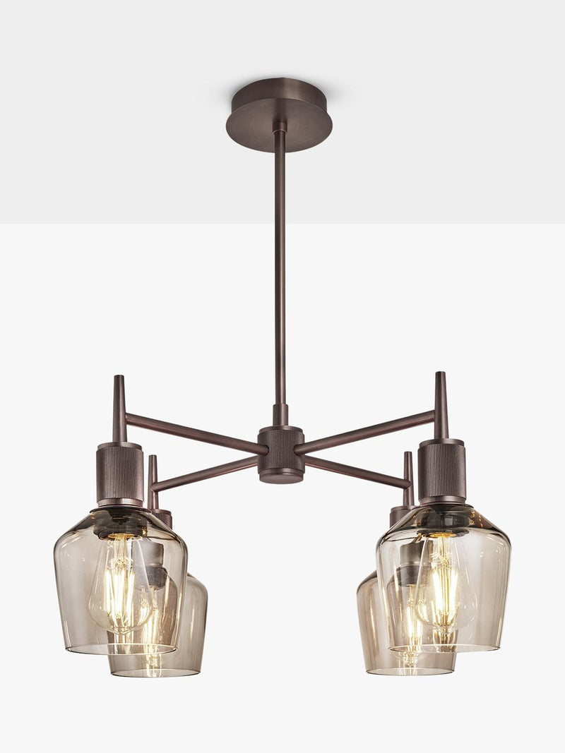 Industville pendant light 4-arm schoolhouse shade (British brand)