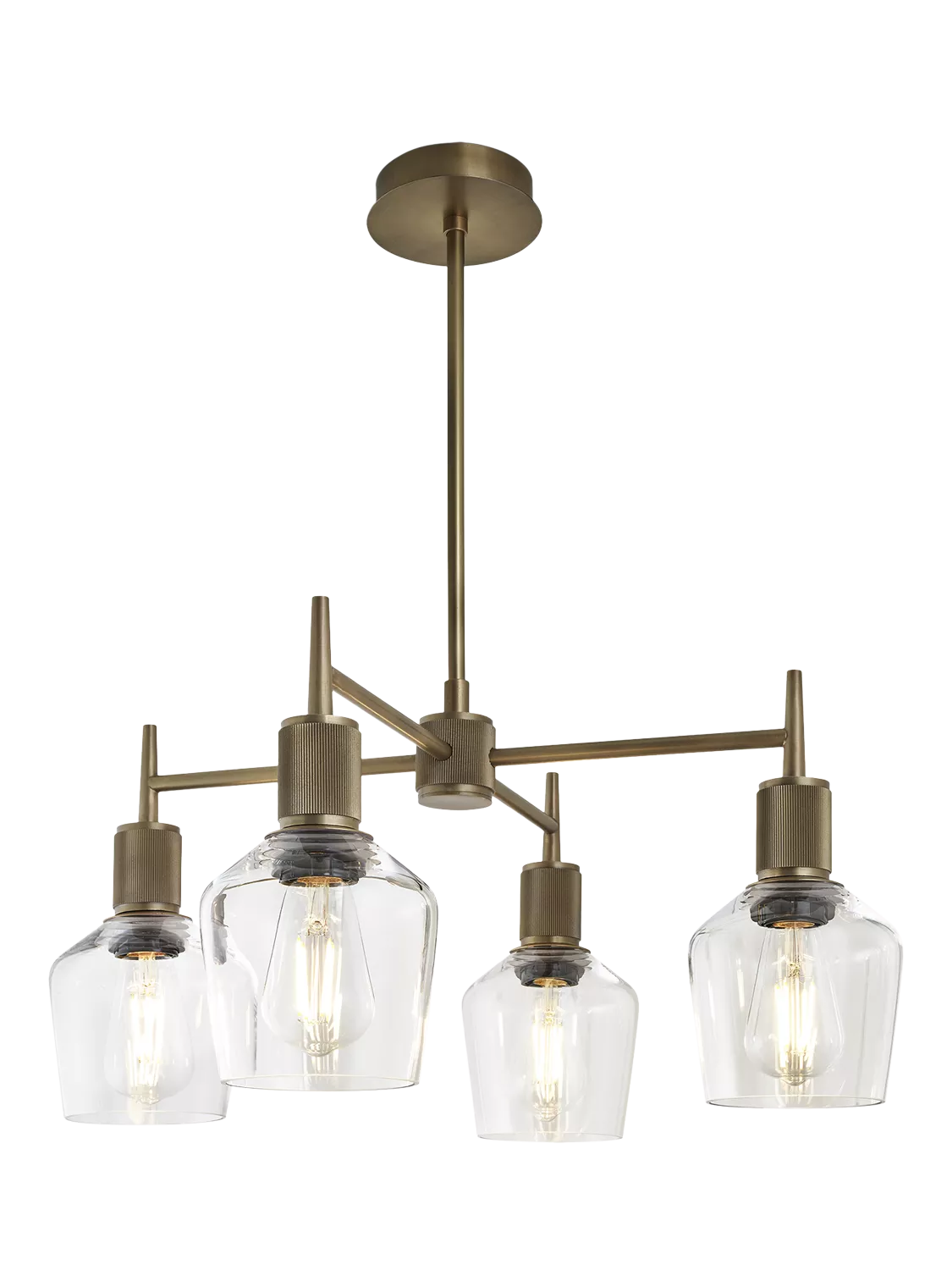 Industville Henley 4 Arm Schoolhouse Shade Pendant Ceiling Light
