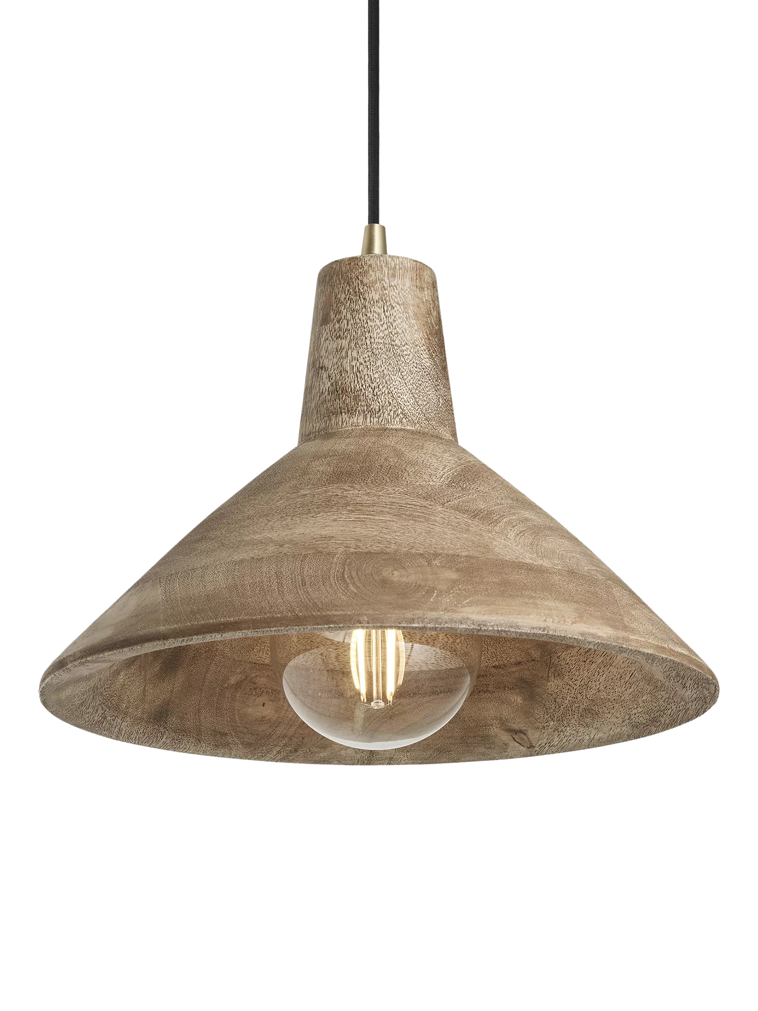 Industville Maribo mango wood pendant ceiling light 30cm (British brand)