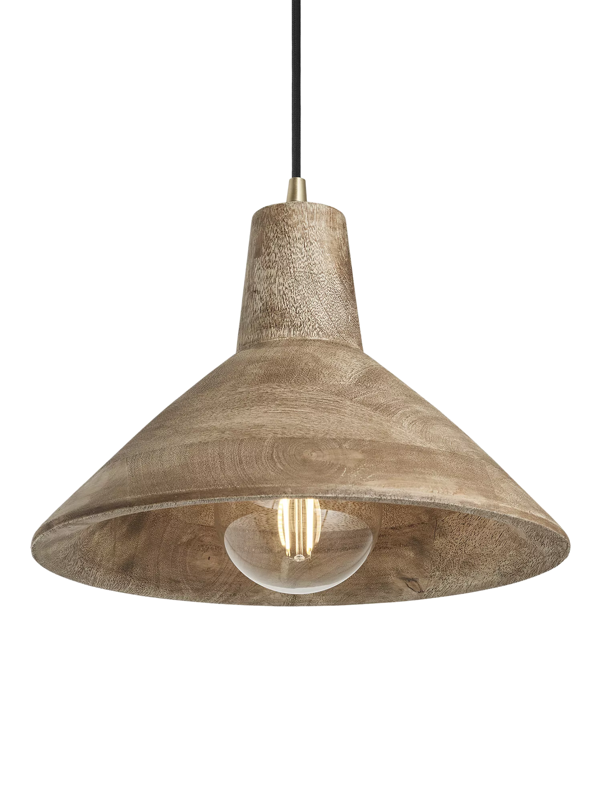 Industville Maribo mango wood pendant ceiling light 30cm (British brand)