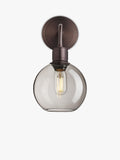 Industville Albany smoked glass globe wall light bronze (British brand)