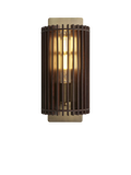 Industville Rift Wood Wall Light, Dark Brown/Brass