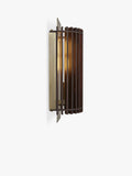 Industville Rift Wood Wall Light Dark Brown Brass - British product