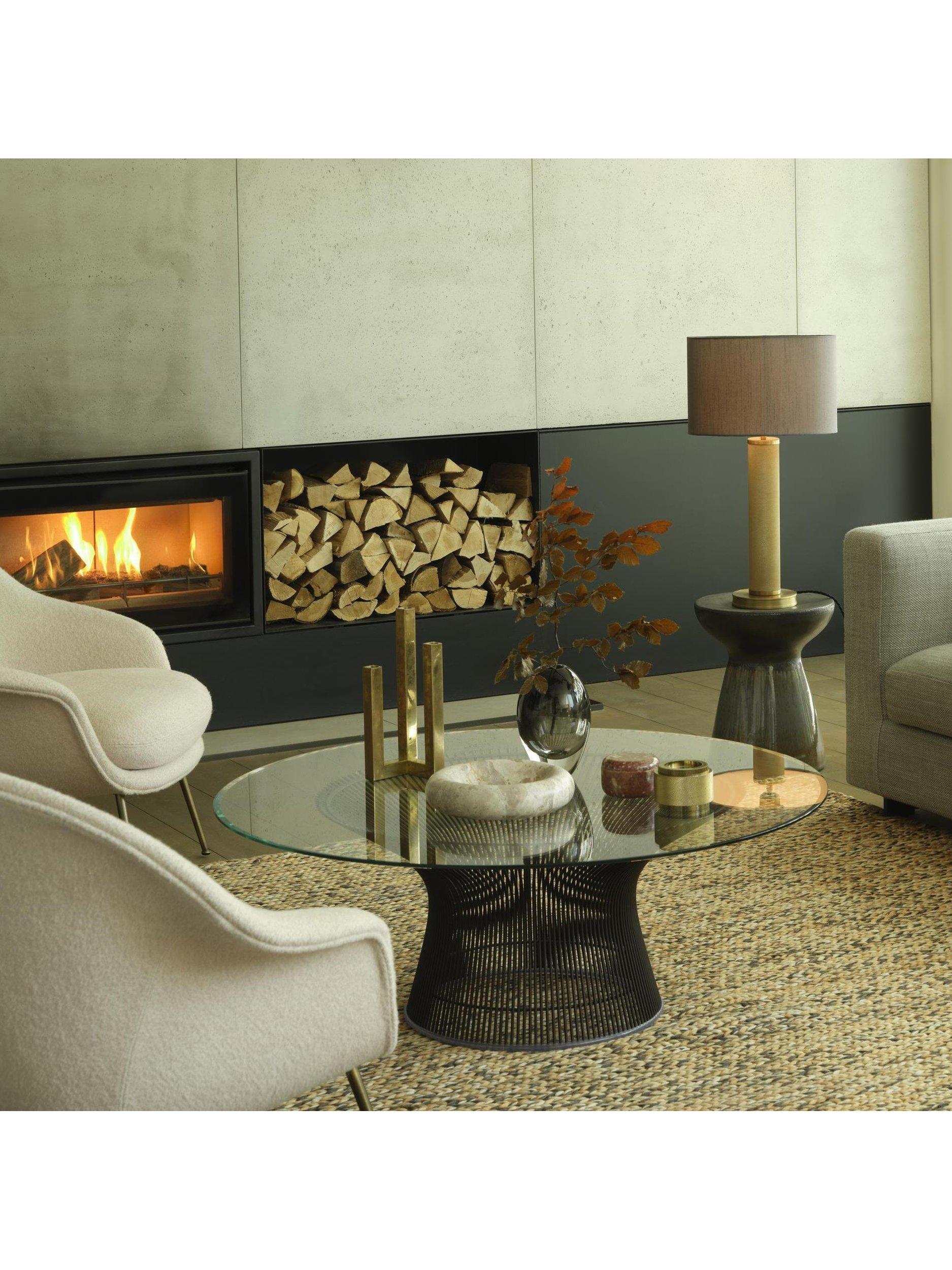 Industville pillar table lamp brass H62.5cm, imported from the UK