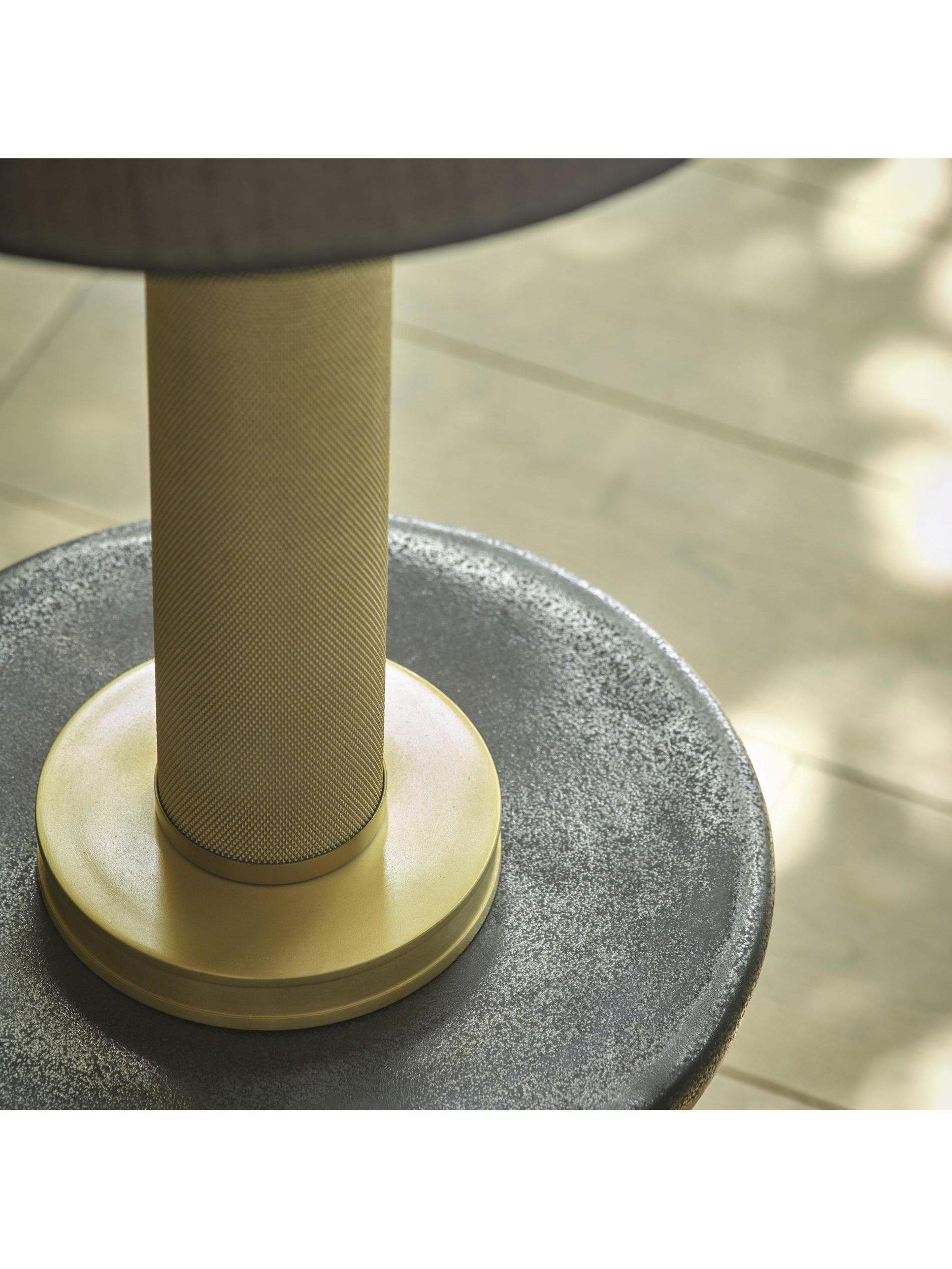 Industville pillar table lamp brass H62.5cm, imported from the UK