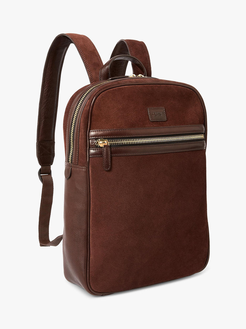 OSPREY LONDON Mocha Suede Backpack Bitter Chocolate - British product