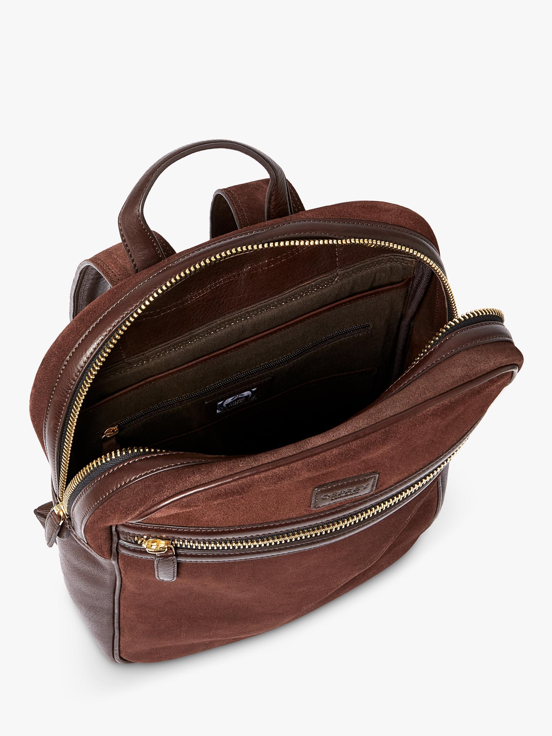 OSPREY LONDON Mocha Suede Backpack Bitter Chocolate - British product