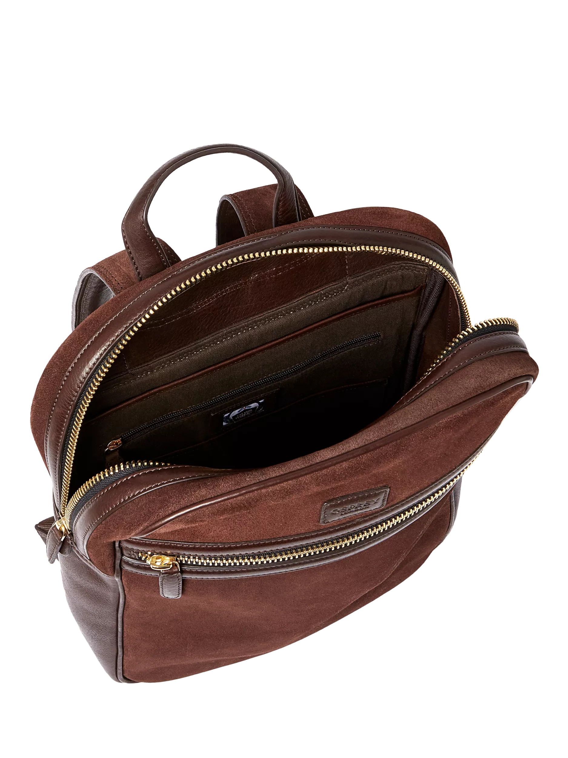 OSPREY LONDON Mocha Suede Backpack Bitter Chocolate - British product