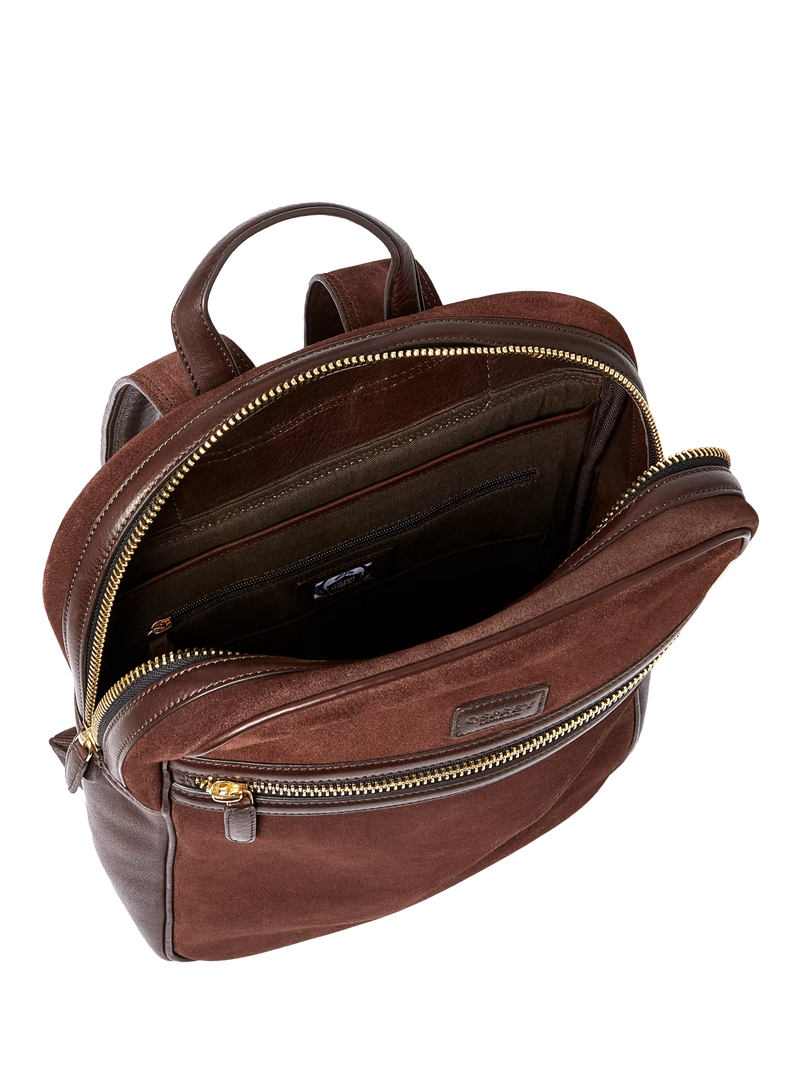 OSPREY LONDON Mocha Suede Backpack Bitter Chocolate - British product