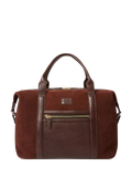 OSPREY LONDON Mocha suede holdall with leather trim, UK version