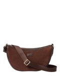 Osprey London Mocha suede sling bag Bitter Chocolate - British product