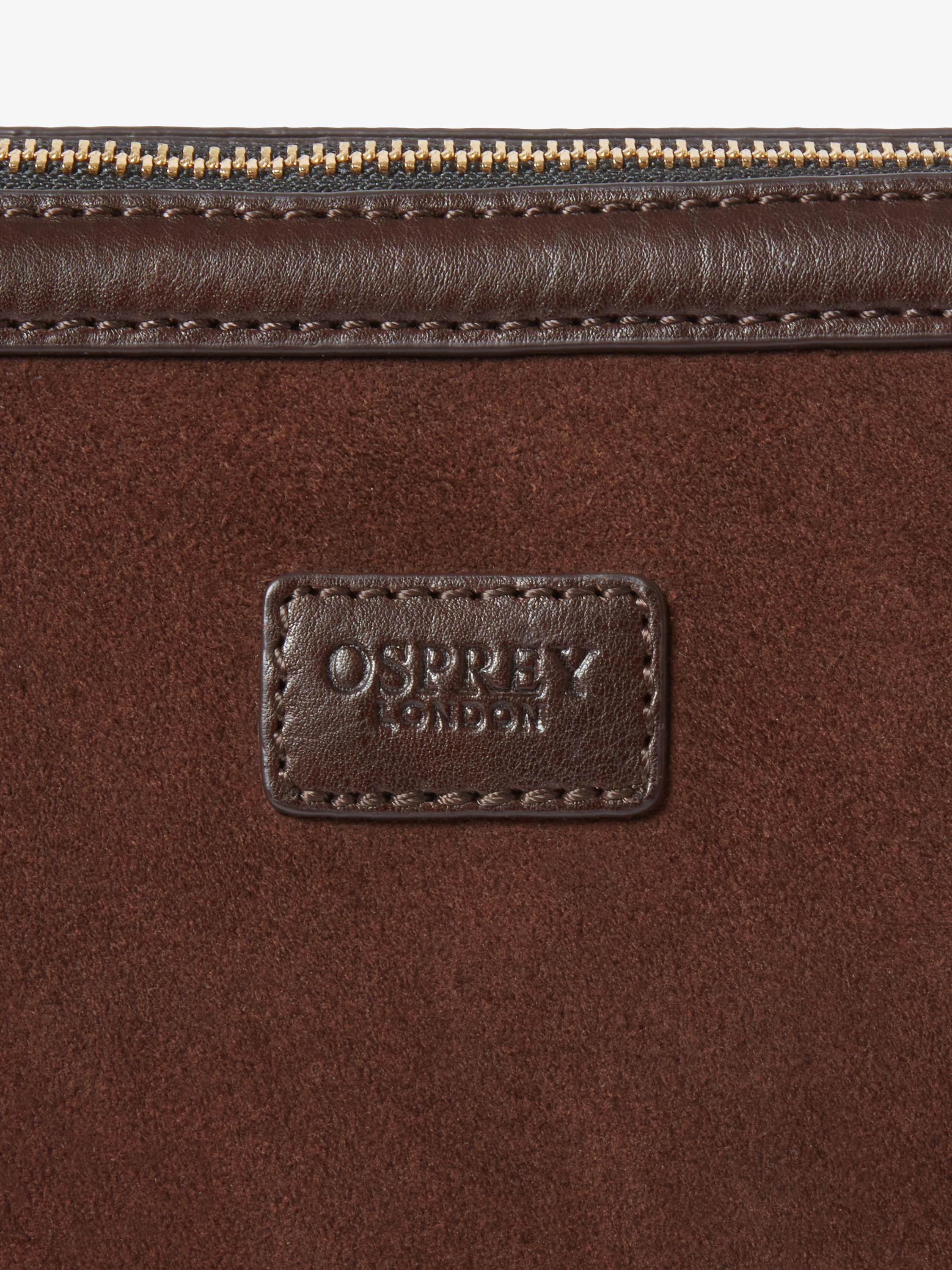 Osprey London Mocha suede sling bag Bitter Chocolate - British product