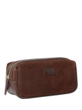 Osprey London Mocha Suede Wash Bag bitter chocolate, imported from the UK