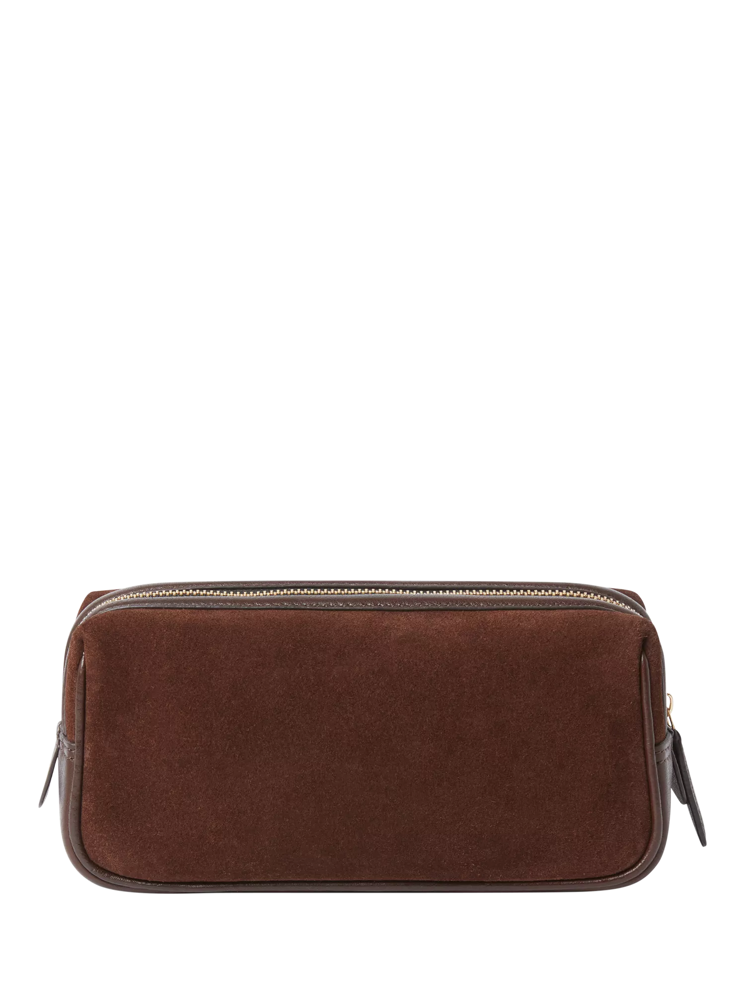 Osprey London Mocha Suede Wash Bag bitter chocolate, imported from the UK