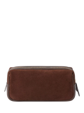 Osprey London Mocha Suede Wash Bag bitter chocolate, imported from the UK