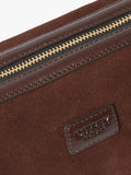 Osprey London Mocha Suede Wash Bag bitter chocolate, imported from the UK