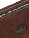 Osprey London Mocha Suede Wash Bag bitter chocolate, imported from the UK