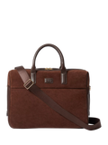 OSPREY LONDON Mocha Suede Laptop Bag, Bitter Chocolate