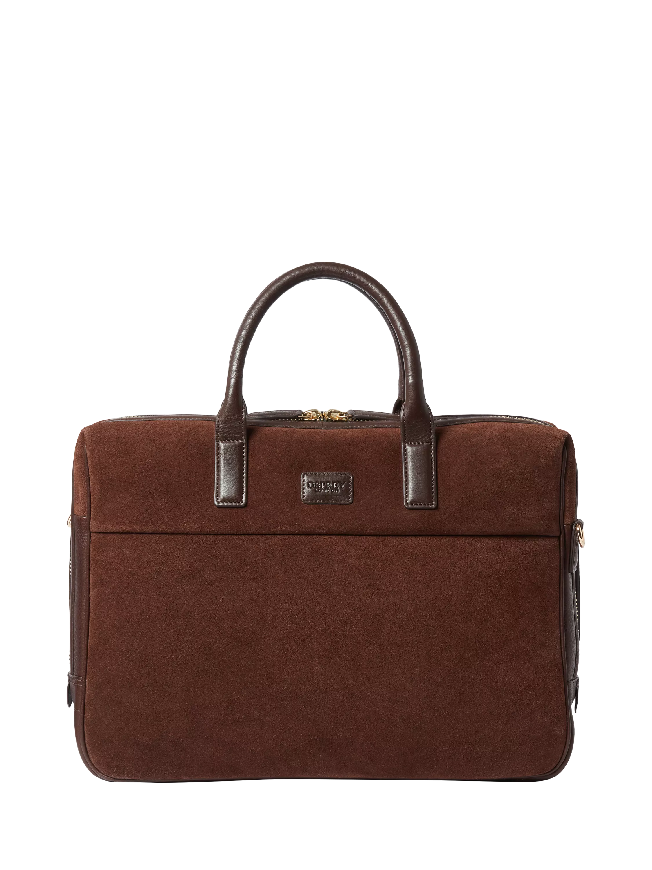 Osprey London suede laptop bag bitter chocolate - British product