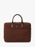 Osprey London suede laptop bag bitter chocolate - British product