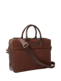 Osprey London suede laptop bag bitter chocolate - British product