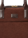 Osprey London suede laptop bag bitter chocolate - British product