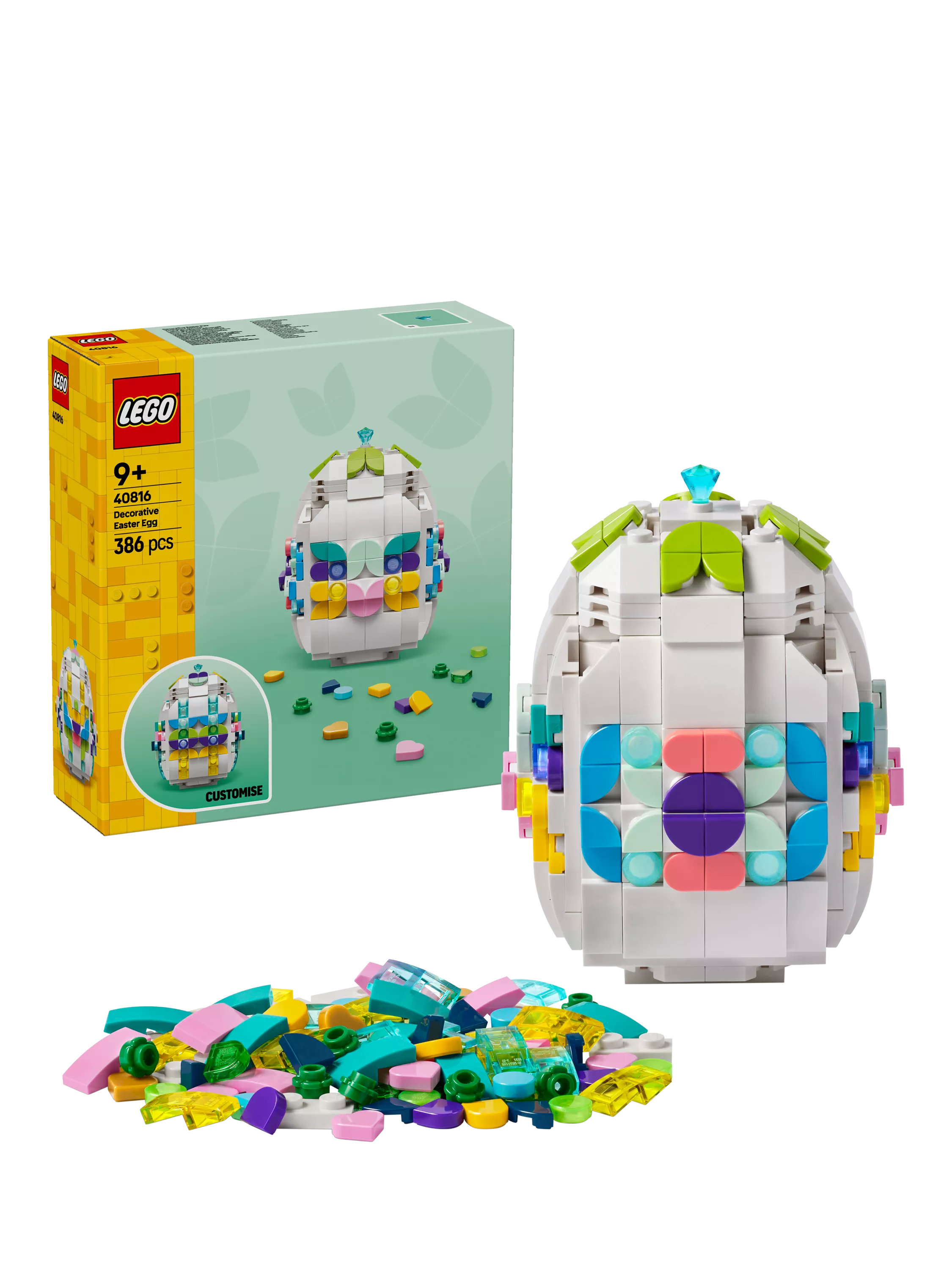 LEGO decorative Easter egg set 40816 386 pieces, UK version