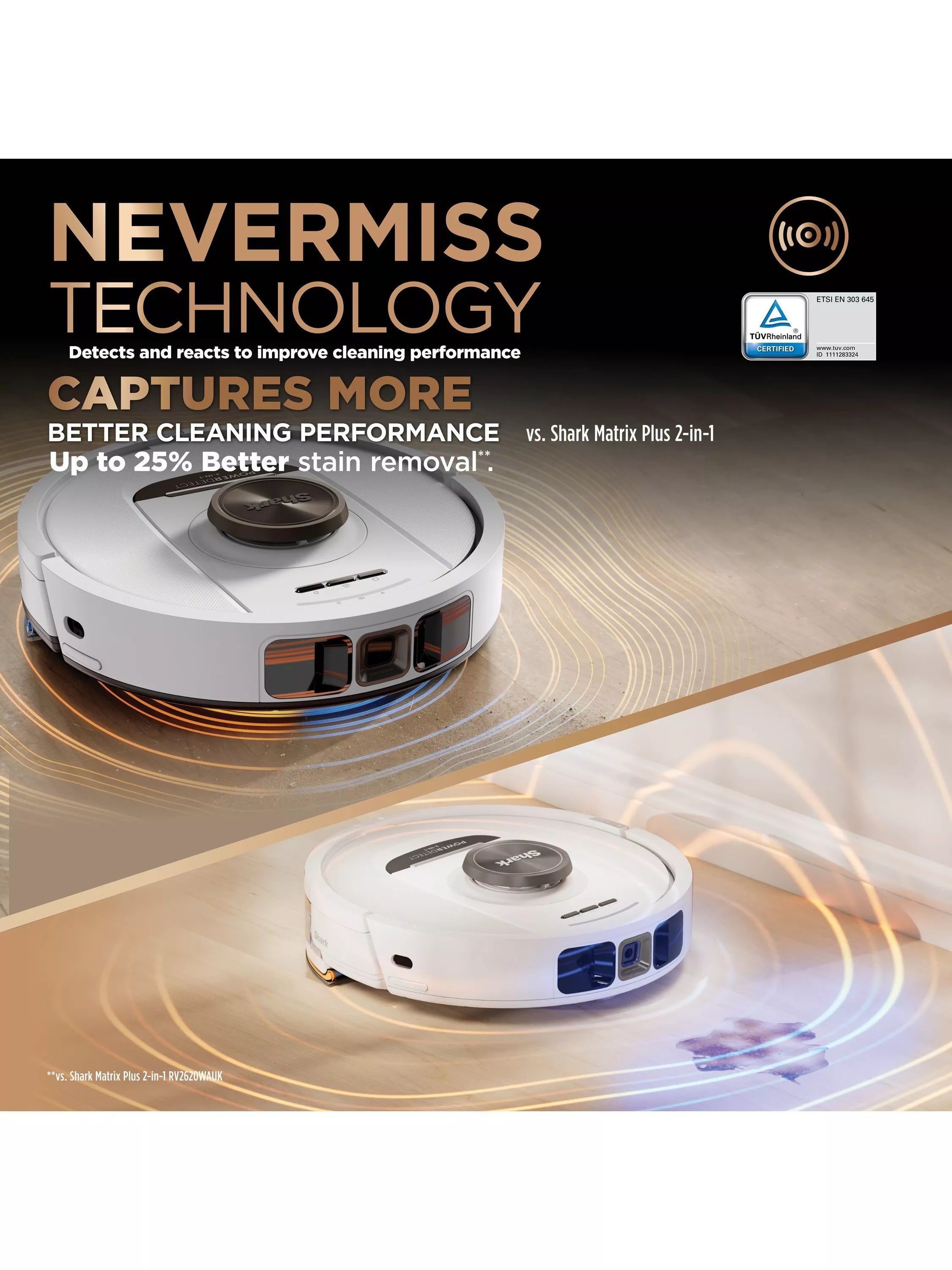 Shark PowerDetect NeverTouch Pro 2-in-1 robot vacuum and mop - British product