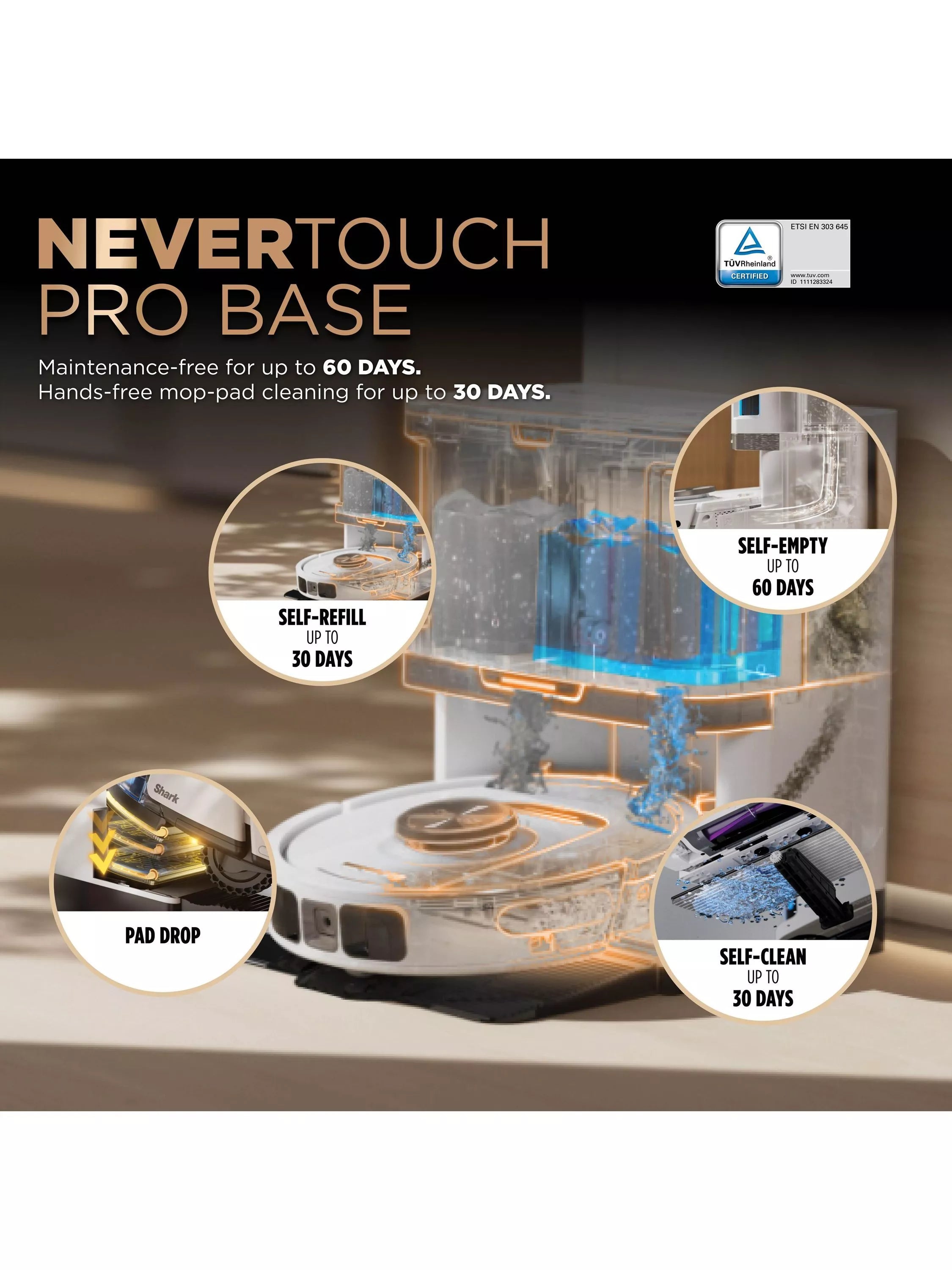 Shark PowerDetect NeverTouch Pro 2-in-1 robot vacuum and mop - British product