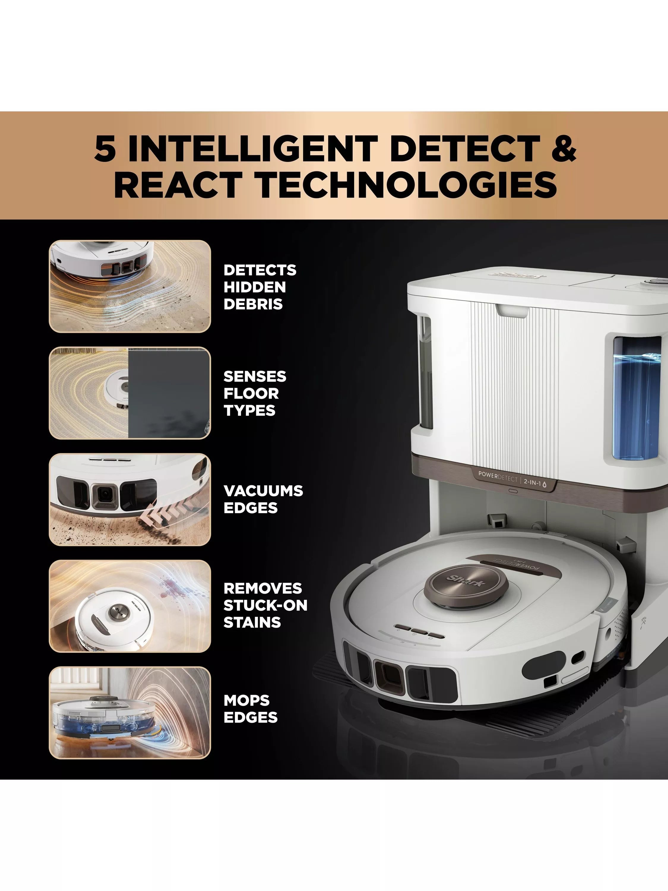 Shark PowerDetect NeverTouch Pro 2-in-1 robot vacuum and mop - British product