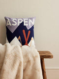 The Pillow Drop Aspen cushion navy/multi 45x45cm (British brand)