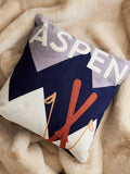 The Pillow Drop Aspen cushion navy/multi 45x45cm (British brand)